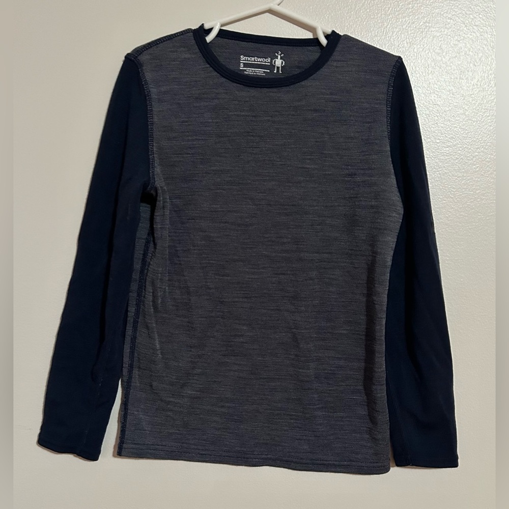 Smartwool Kids Classic Thermal Merino Wool Base Layer navy blue size Small